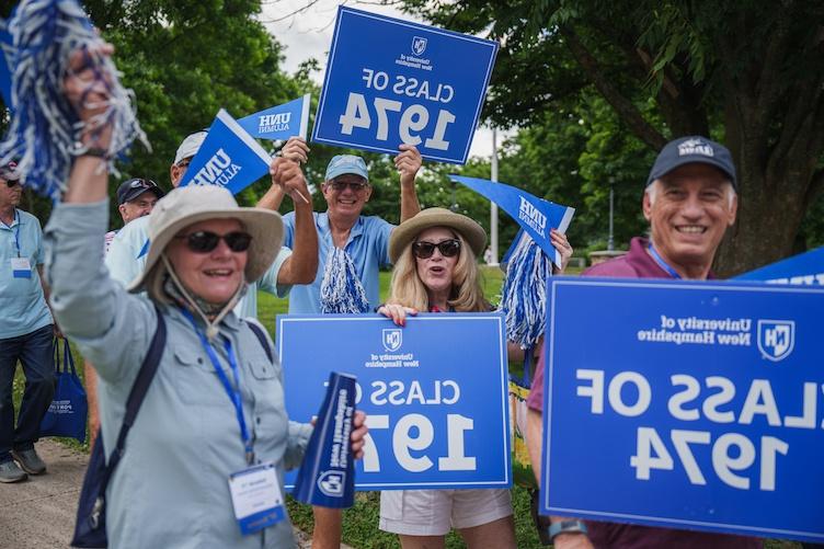 Members of the Class of 1974 celebrate at reunion